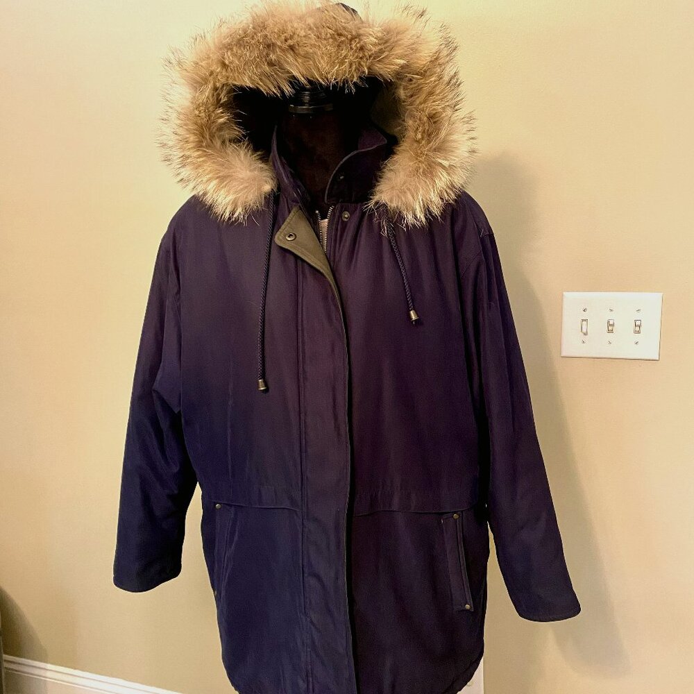 J.G. Hook Down Puffer Winter Jacket Coat Faux Fur Detachable Hood Womens XXL/1X